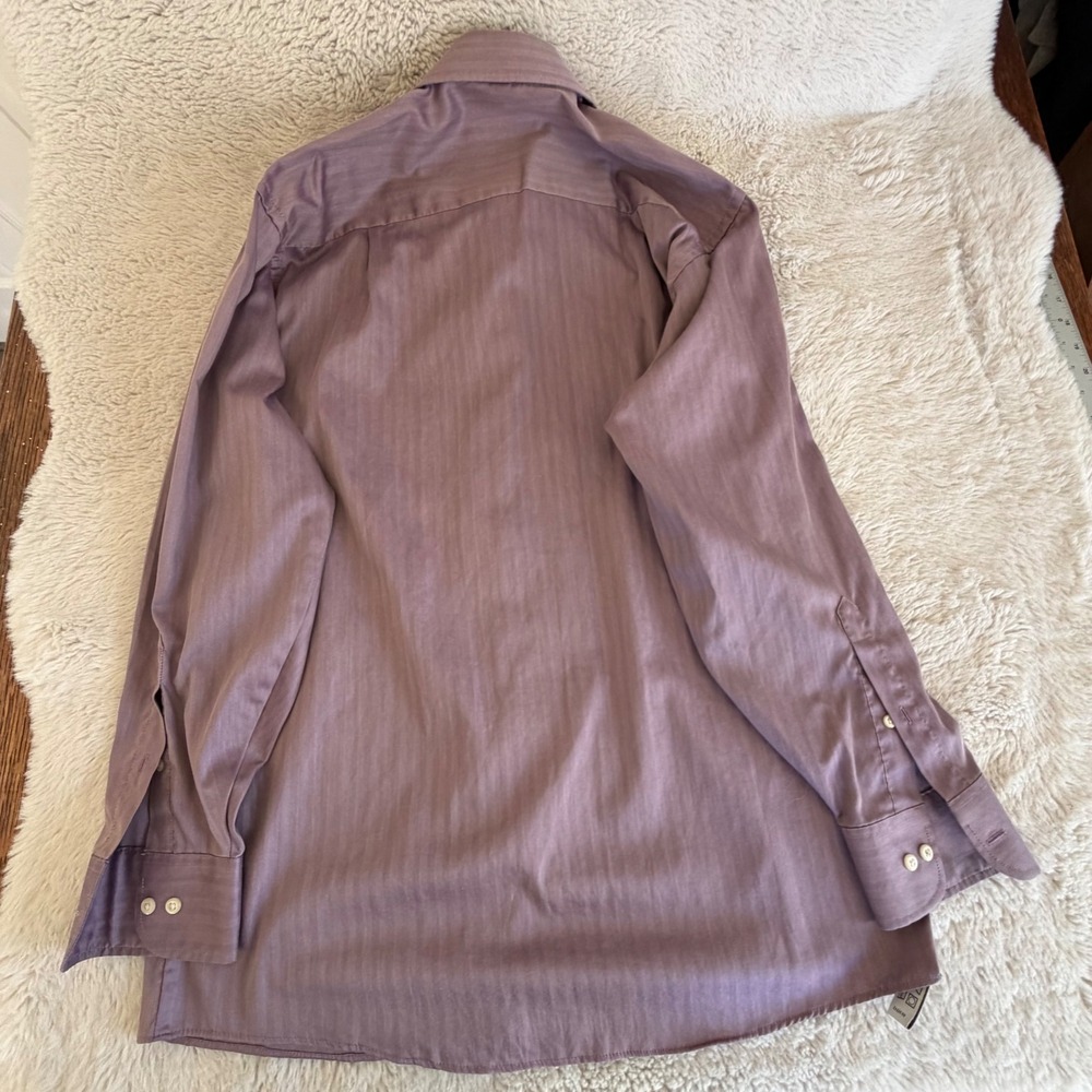 Retro Indie Grunge Herringbone Button Up Shirt Long Sleeve Ecclectic Funky Mauve - Picture 3 of 7